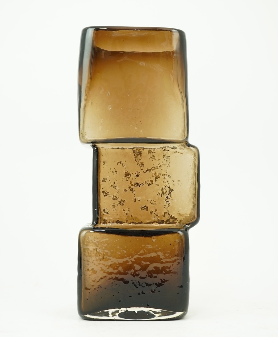 Whitefriars: A Textured range 'Drunken Bricklayer' vase designed by Geoffrey Baxter